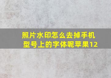 照片水印怎么去掉手机型号上的字体呢苹果12