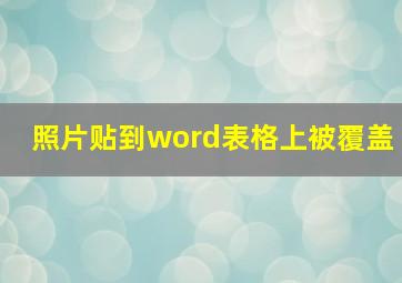 照片贴到word表格上被覆盖