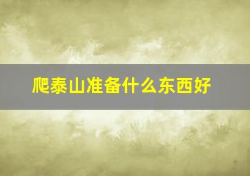 爬泰山准备什么东西好