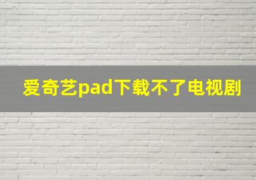 爱奇艺pad下载不了电视剧