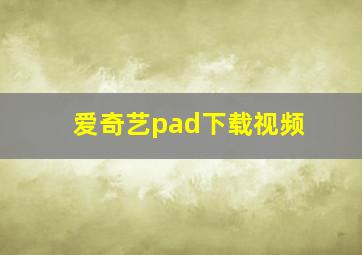 爱奇艺pad下载视频