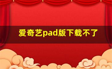 爱奇艺pad版下载不了