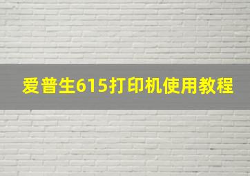 爱普生615打印机使用教程