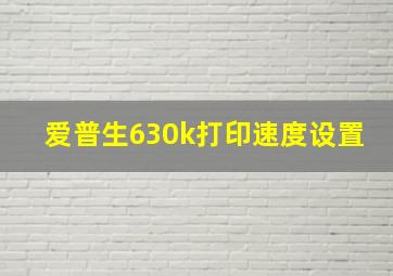 爱普生630k打印速度设置