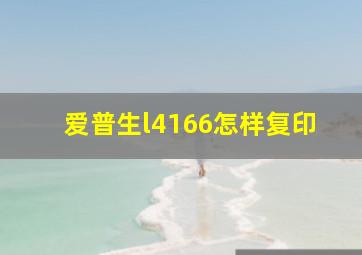 爱普生l4166怎样复印