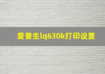 爱普生lq630k打印设置