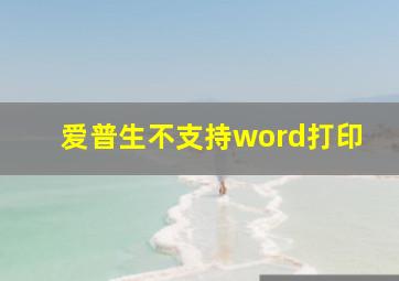 爱普生不支持word打印