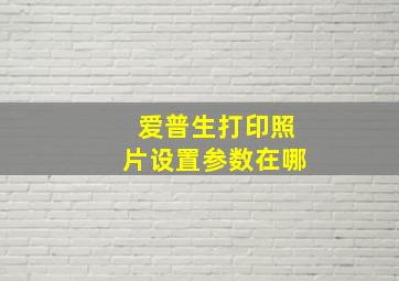 爱普生打印照片设置参数在哪