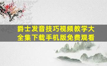 爵士发音技巧视频教学大全集下载手机版免费观看