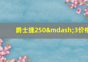 爵士捷250—3价格