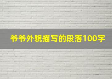 爷爷外貌描写的段落100字