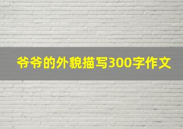 爷爷的外貌描写300字作文