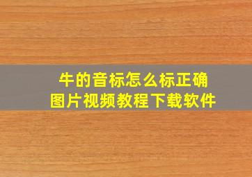 牛的音标怎么标正确图片视频教程下载软件