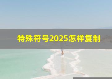 特殊符号2025怎样复制