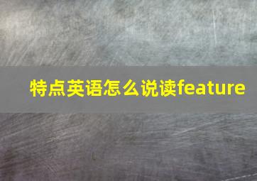 特点英语怎么说读feature