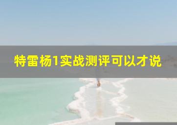 特雷杨1实战测评可以才说