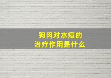 狗肉对水痘的治疗作用是什么