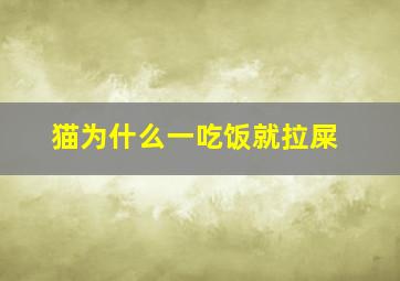 猫为什么一吃饭就拉屎