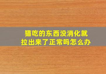 猫吃的东西没消化就拉出来了正常吗怎么办