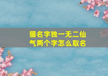 猫名字独一无二仙气两个字怎么取名