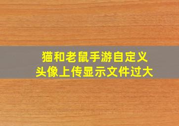 猫和老鼠手游自定义头像上传显示文件过大