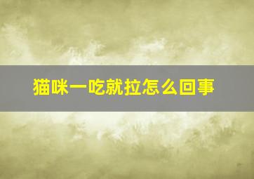 猫咪一吃就拉怎么回事