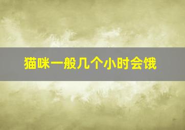 猫咪一般几个小时会饿