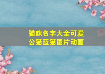 猫咪名字大全可爱公猫蓝猫图片动画