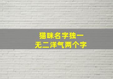 猫咪名字独一无二洋气两个字