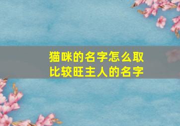 猫咪的名字怎么取比较旺主人的名字