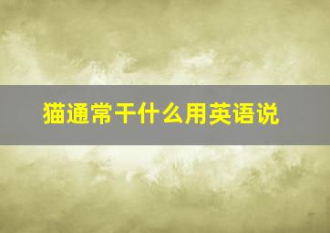 猫通常干什么用英语说