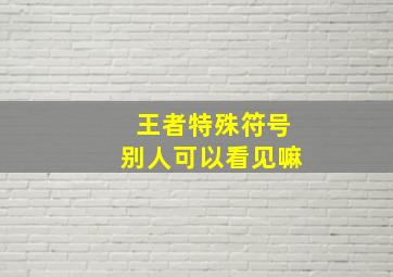 王者特殊符号别人可以看见嘛