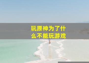 玩原神为了什么不能玩游戏