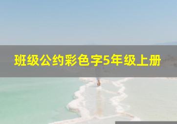 班级公约彩色字5年级上册