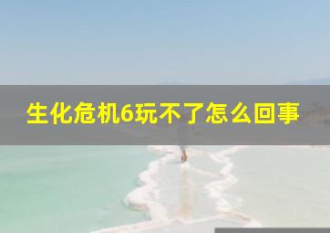 生化危机6玩不了怎么回事