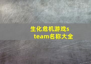 生化危机游戏steam名称大全