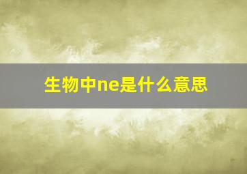 生物中ne是什么意思