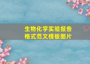 生物化学实验报告格式范文模板图片