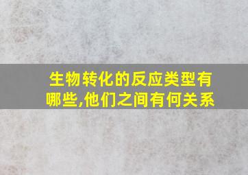 生物转化的反应类型有哪些,他们之间有何关系