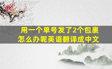 用一个单号发了2个包裹怎么办呢英语翻译成中文