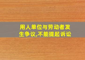 用人单位与劳动者发生争议,不能提起诉讼