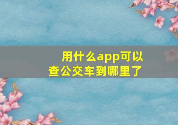 用什么app可以查公交车到哪里了