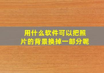 用什么软件可以把照片的背景换掉一部分呢