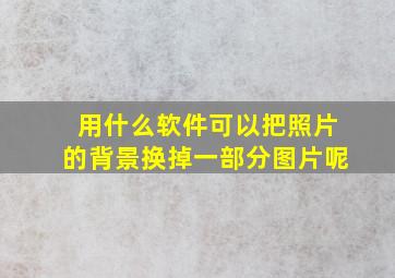 用什么软件可以把照片的背景换掉一部分图片呢