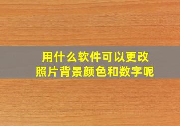 用什么软件可以更改照片背景颜色和数字呢