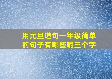 用元旦造句一年级简单的句子有哪些呢三个字