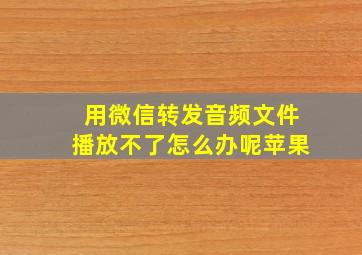 用微信转发音频文件播放不了怎么办呢苹果