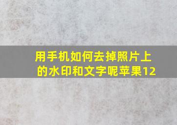 用手机如何去掉照片上的水印和文字呢苹果12