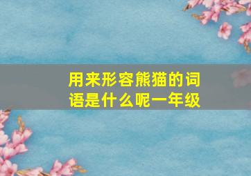 用来形容熊猫的词语是什么呢一年级