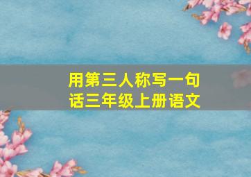 用第三人称写一句话三年级上册语文